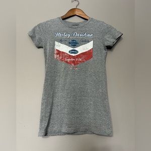 Harley Davidson Heather Grey Crewneck Charlotte N. Carolina Tshirt Womens Size S